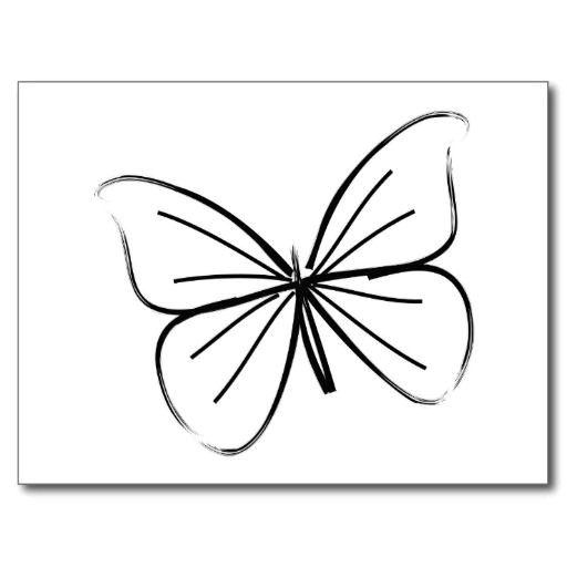 Easy to Draw butterfly Step by Step Simple butterfly Line Drawing Postcard Zazzle Com