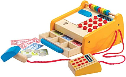 Easy to Draw Cash Register Hape Checkout Register Kid S Wooden Pretend Play Set