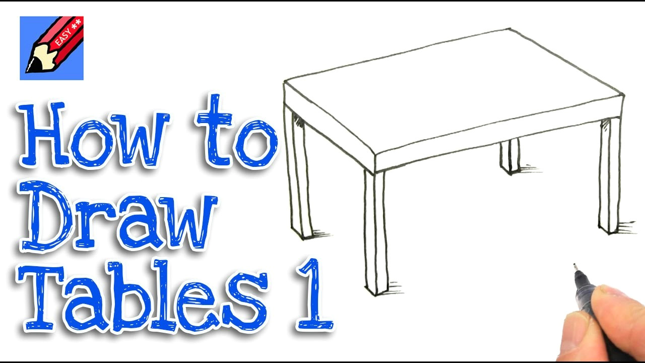 Easy to Draw Cash Register How to Draw A Table Real Easy Step by Step 1