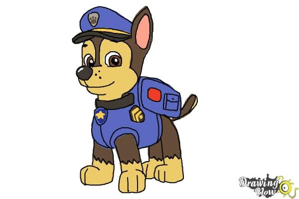 Easy to Draw Chase From Paw Patrol How to Draw Chase From Paw Patrol Step 11 Pawtroll Paw