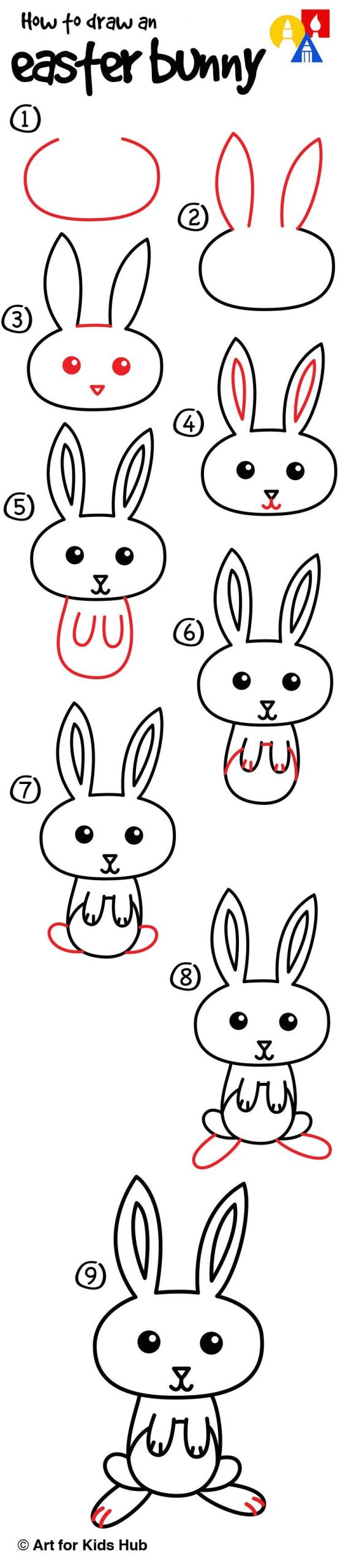 Easy to Draw Easter Chick How to Draw A Cartoon Easter Bunny Art for Kids Hub