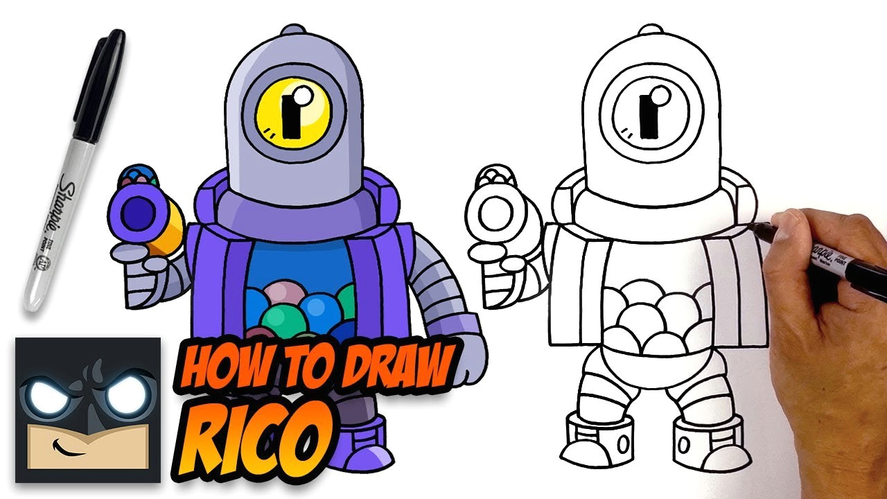 Easy to Draw Nintendo Characters How to Draw Brawl Stars Rico Step by Step Tutorial