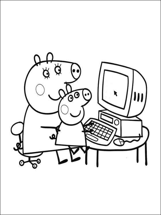 Easy to Draw Peppa Pig Peppa Pig with Her Little Brother George Coloring Pages