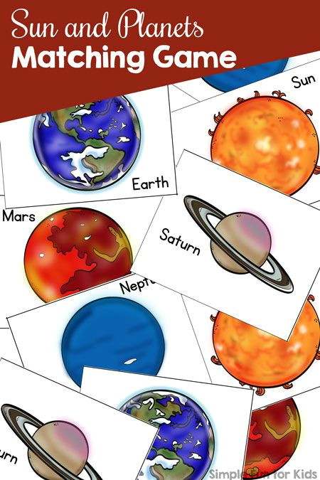 Easy to Draw Planets Sun and Planets Matching Game Space theme Preschool Space