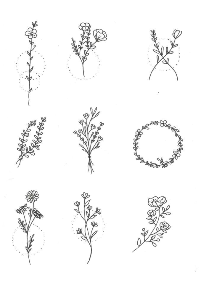 Easy to Draw Plants Minimalist Tattoo Ideas Minimalisttattoos Wildflower