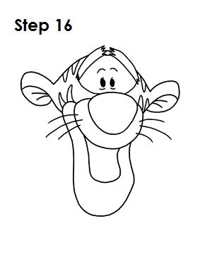 Easy to Draw Winnie the Pooh Draw Tigger Step 16 Winnie the Pooh Drawing How to Draw