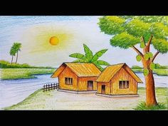 Easy Village Drawings Pencil 52 Best Drawing Scenery Images Drawings Drawing Scenery