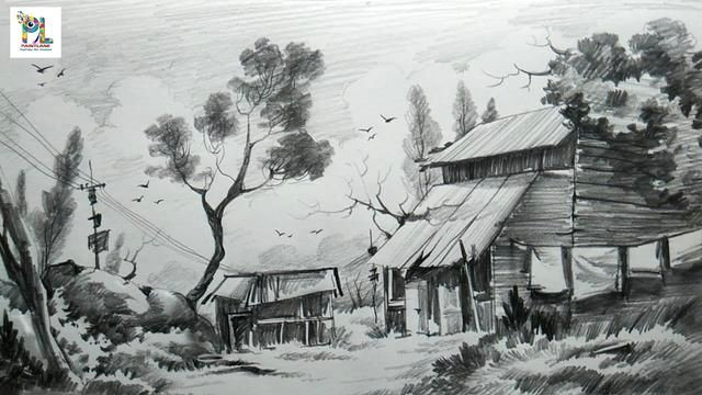 Easy Village Drawings Pencil How to Sketch and Shade A Landscape Art with Easy Pencil