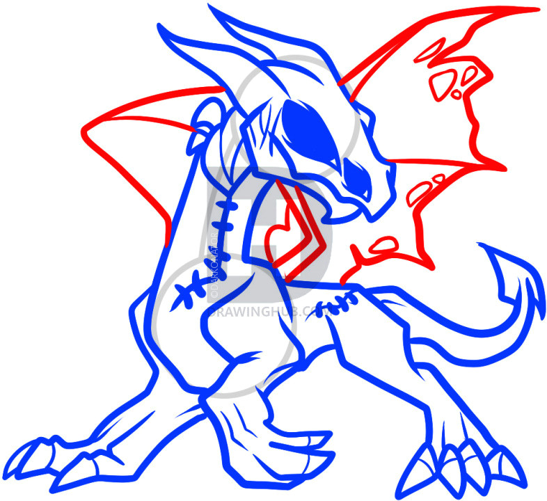 Easy Way to Draw A Dragon How to Draw A Zombie Dragon Zombie Dragon Step by Step