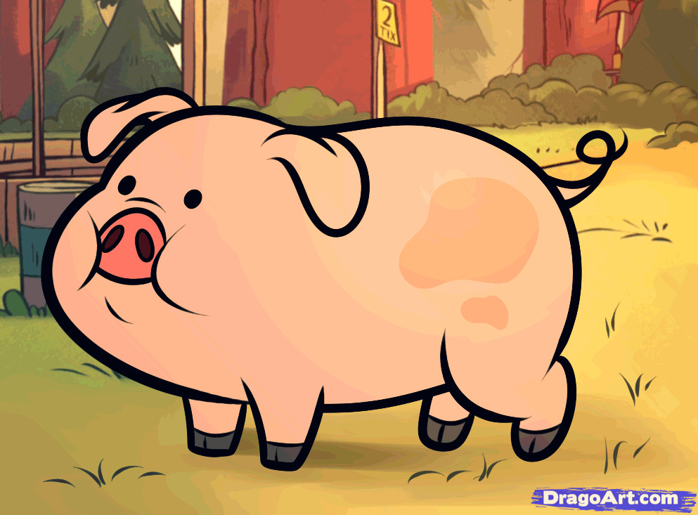 Easy Way to Draw A Pig Waddles How to Draw Waddles Waddles Gravity Falls Step