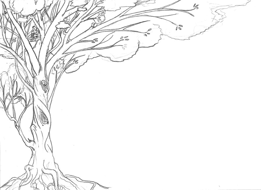 Easy Way to Draw A Tree Tree Line Drawing Tree Line Art Tree Lineart for