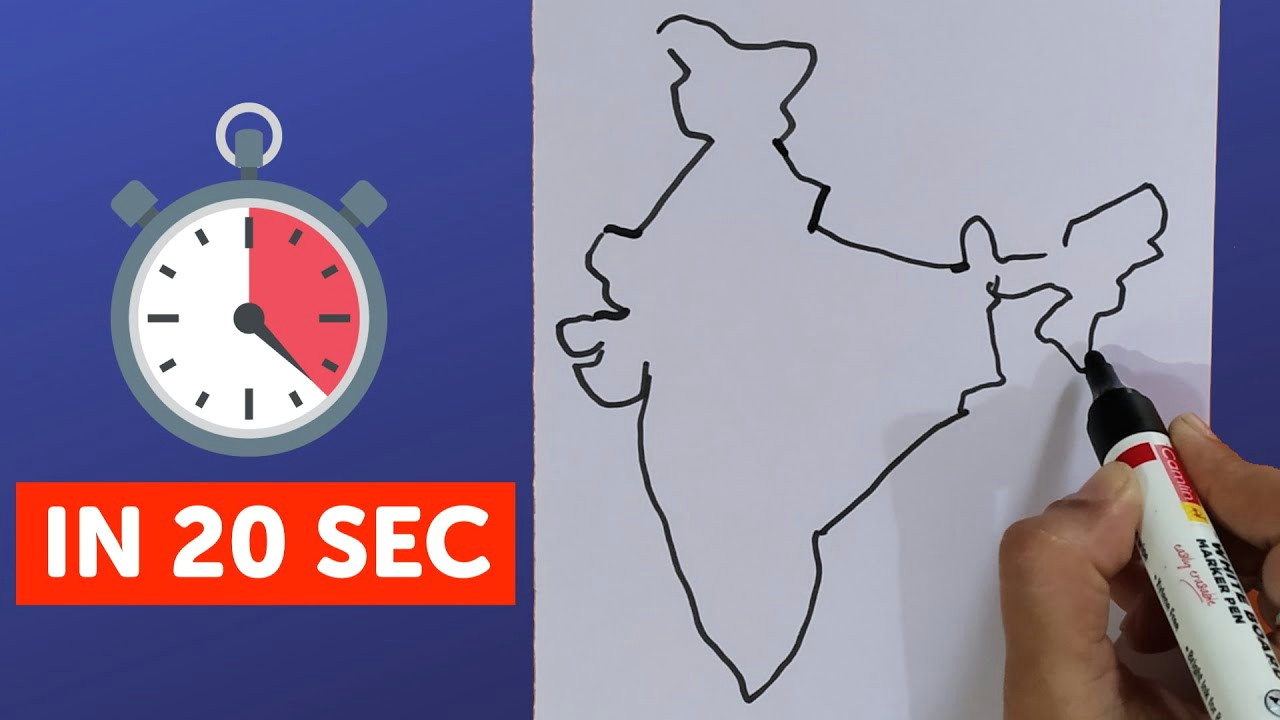 Easy Way to Draw National Emblem Of India How to Draw India Map Easily Step by Step Trick to Draw Map Of India 2019