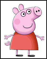Easy Way to Draw Peppa Pig How to Draw Peppa Pig Cartoon Characters Drawing Tutorials