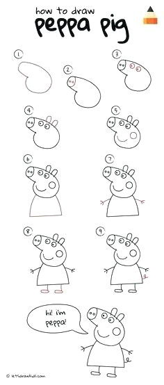 Easy Way to Draw Peppa Pig Peppa Pig Drawing Template Vpnservice Info