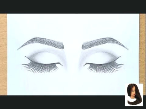 Eye and Eyebrow Drawing Easy Anfanger Closed Drawing Ideas Pencil Sketch Eyes Fur