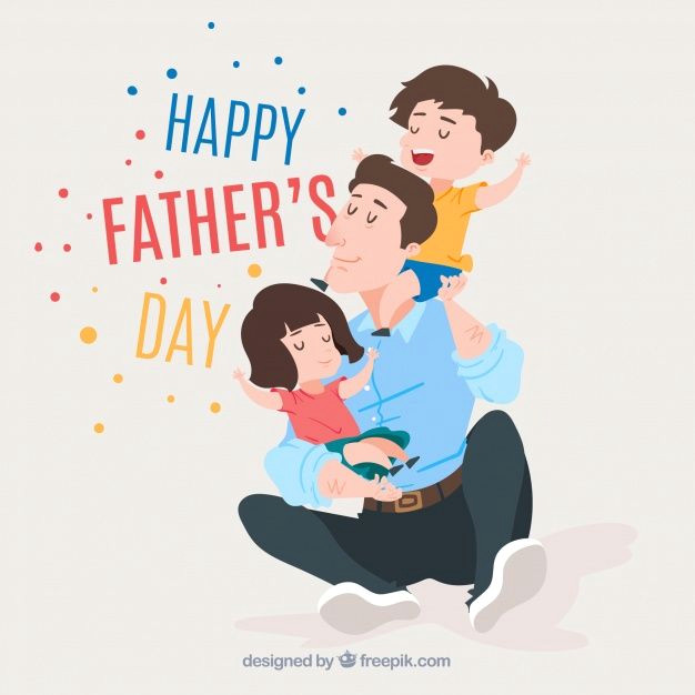 Father and Daughter Drawing Easy Free Happy Father S Day Illustration for Greeting Card