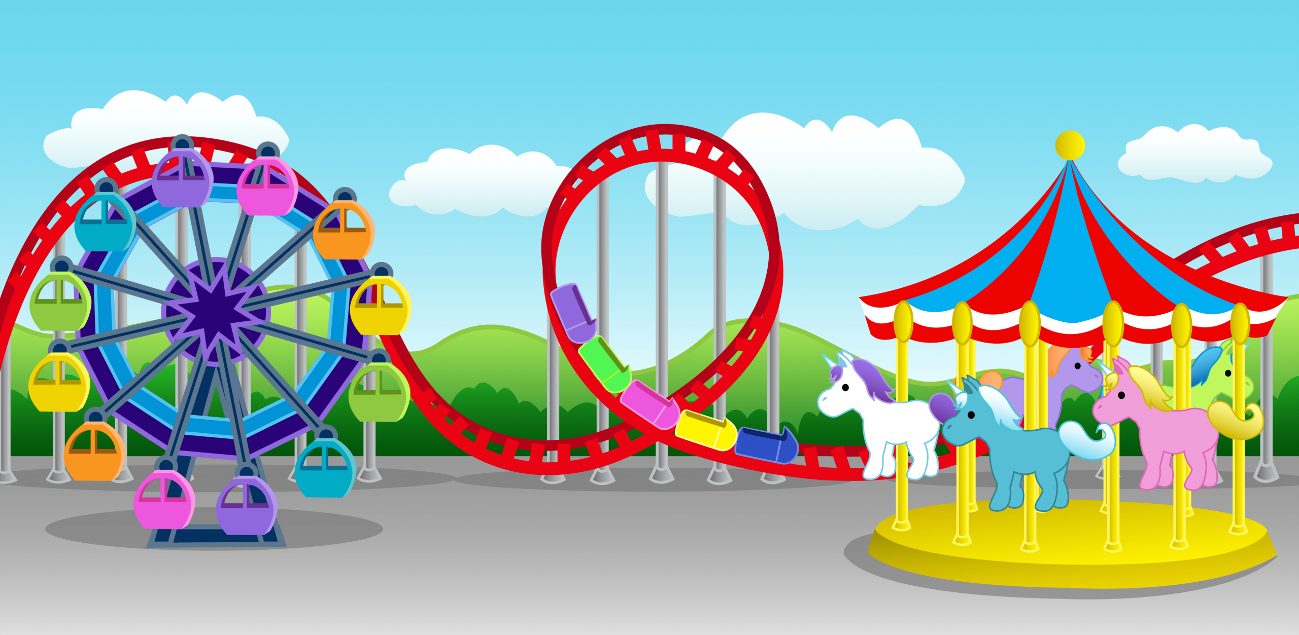Ferris Wheel Drawing Easy Illustrations Drawings Amusement Parks Charming Amusement
