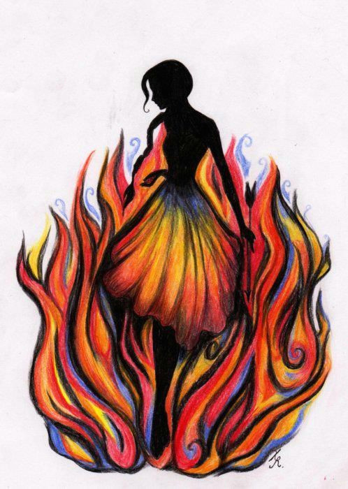 Fire Girl Drawing Girl On Fire so Cool Hunger Games Fire Drawing Fire Art