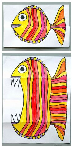 Folded Surprise Animal Drawing Project 46 Best Drawing Projects for Kids Images Art for Kids Art