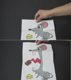 Folded Surprise Animal Drawing Project 7 Best Folded Surprise Drawing Images Animal Drawings