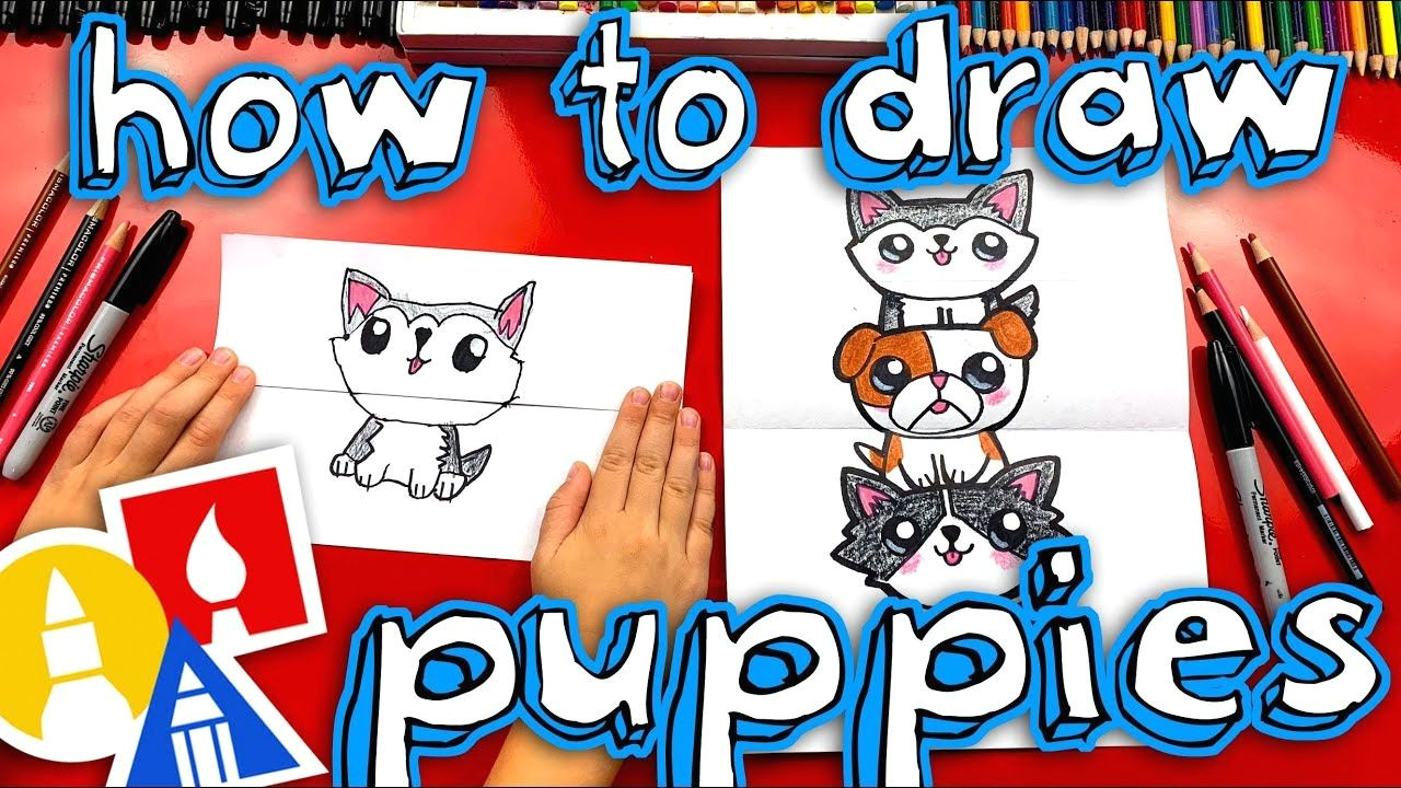 Folded Surprise Animal Drawing Project How to Draw A Puppy Stack Folding Surprise Art for Kids
