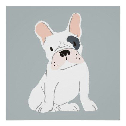 French Bulldog Drawing Easy French Bulldog Drawing Poster Zazzle Com Cute Gifts