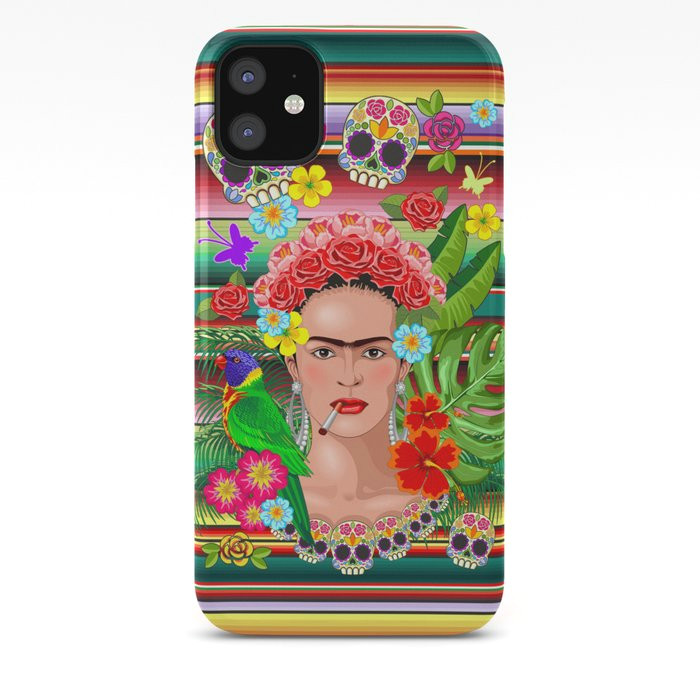 Frida Kahlo Drawings Easy Frida Kahlo Floral Exotic Portrait iPhone Case by Bluedarkatlem