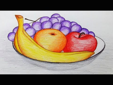 Fruit Basket Drawing Easy Step by Step How to Draw A Plate Of Fruits Step by Step Easy Draw Youtube
