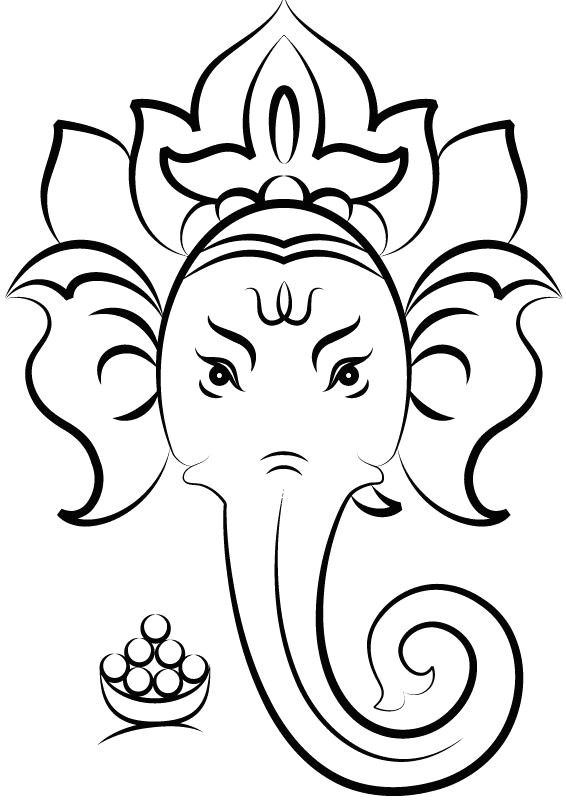 Ganpati Bappa Easy Drawing A A A A A In 2019 Ganesha Drawing Ganesha