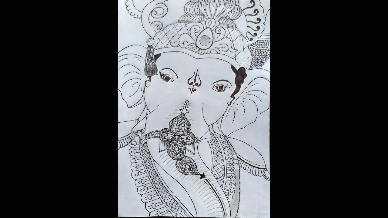Ganpati Bappa Easy Drawing Chinchpoklicha Chintamani Ganpati Drawing by Sketch Virus