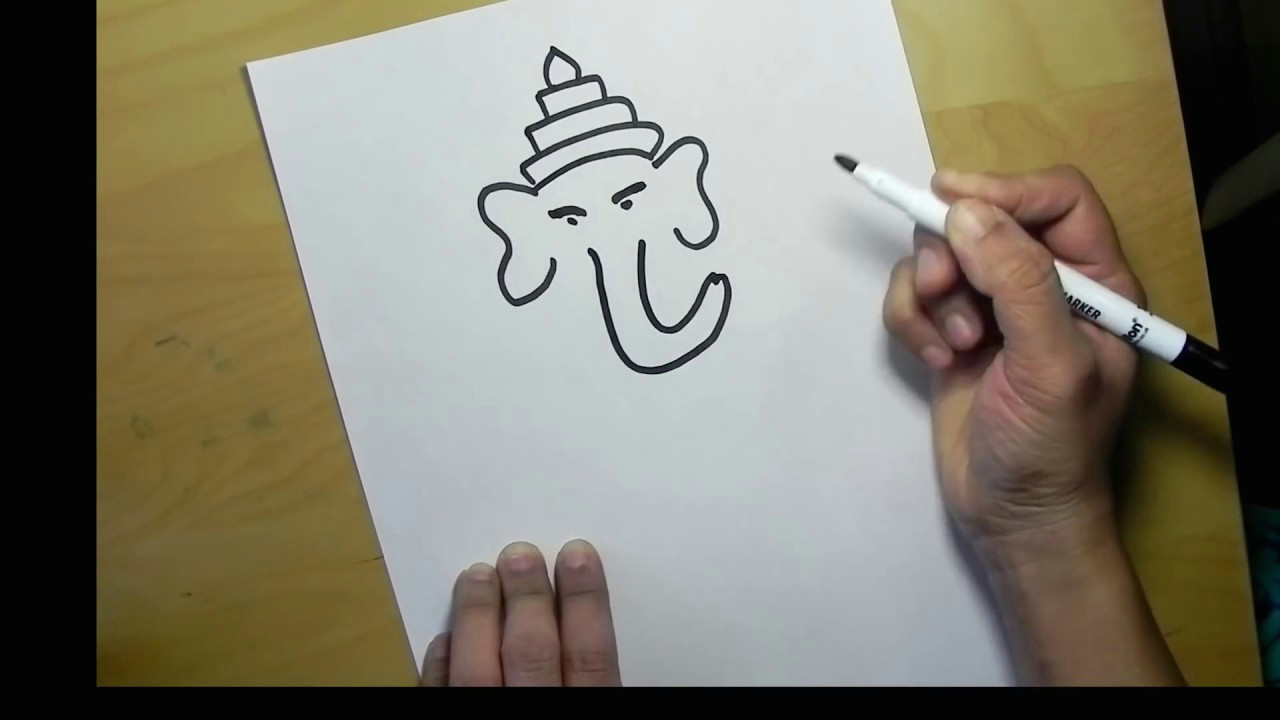 Ganpati Bappa Easy Drawing Ganesh with Shree and Om Traditional Bridal Mehndi Design by