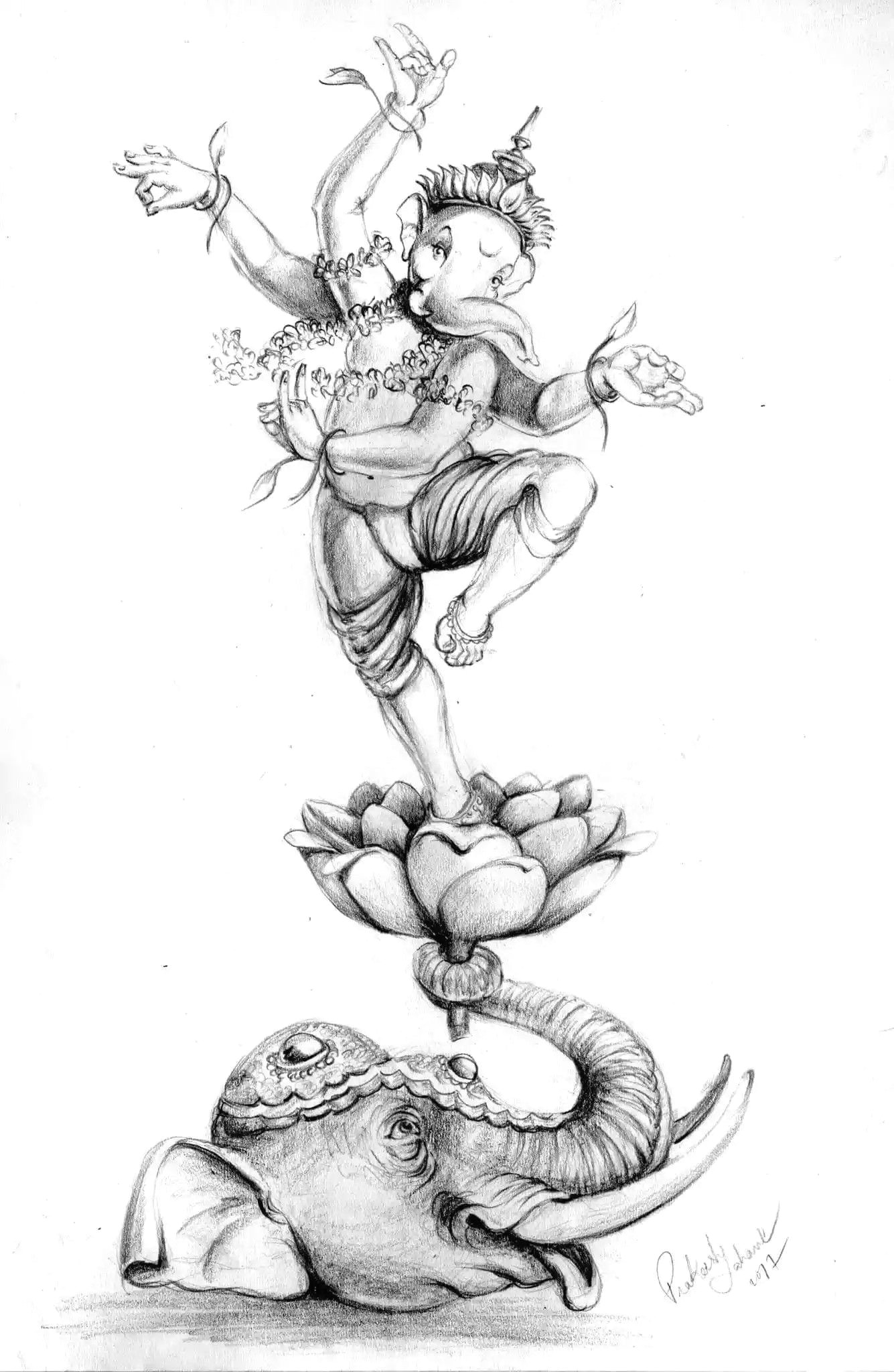 Ganpati Bappa Easy Drawing Pin by Wuttirat Rungpasert On A A A A A A A Ganesha Art Hindu