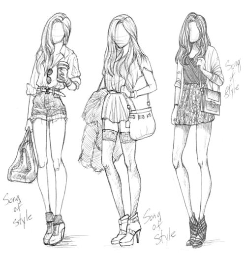 Girl Clothes Drawing Drawing Girl Style Zeichnungen Zeichnungsskizzen Und