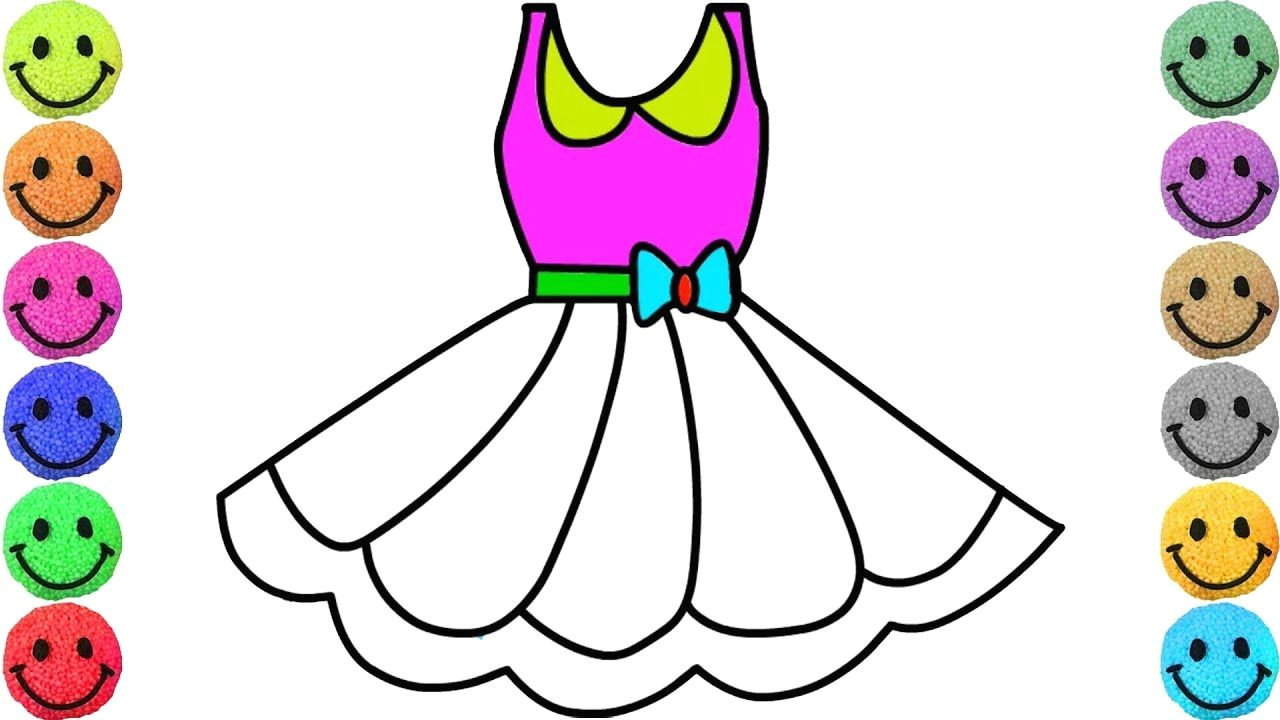 Girl Dress Drawing Girls Dresses Drawing and Coloring for Kids How to Draw A