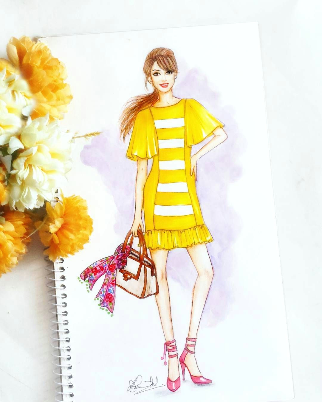 Girl Dress Drawing Pin On Art