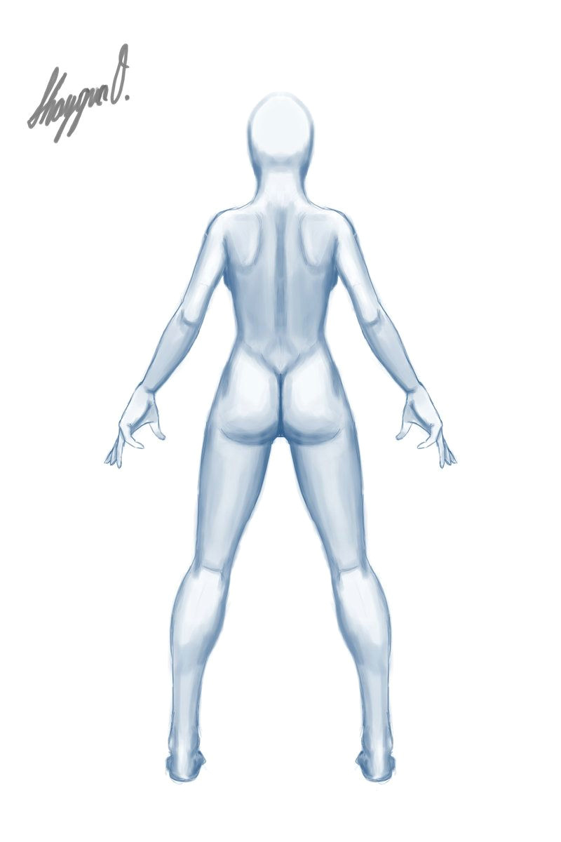 Girl Full Body Drawing Female Anatomy Template Back by Shintenzu On Deviantart