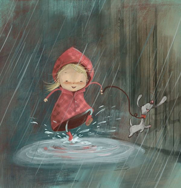 Girl In Rain Drawing Ilustracioninfantil Infantil Ilustracion Art Whimsy