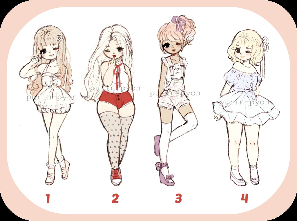 Girl Outfits Drawing Fashion Girls Lacey Dress Shirt Red Shorts Overalls and A