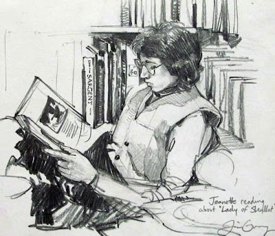 Girl Reading A Book Drawing Drawing by James Gurney James Gurney Reading Art Book