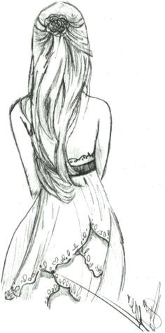 Girl Standing Back View Drawing 15 Best Drawing Of Girl From Back Images Cool Drawings