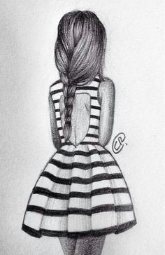 Girl Standing Back View Drawing 15 Best Drawing Of Girl From Back Images Cool Drawings