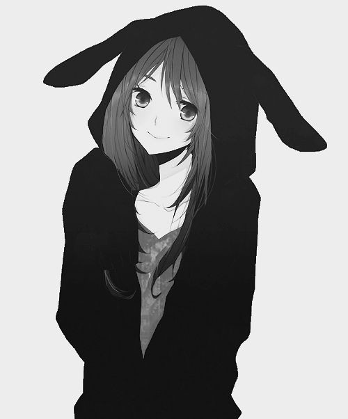 Girl Wearing Hoodie Drawing Girl In Bunny Hoodie Anime Kawaii Anime Manga Anime