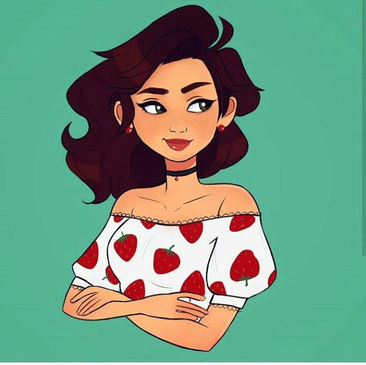 Girl with Brown Hair Drawing Girl Strawberries Short Brown Hair Brave Confident