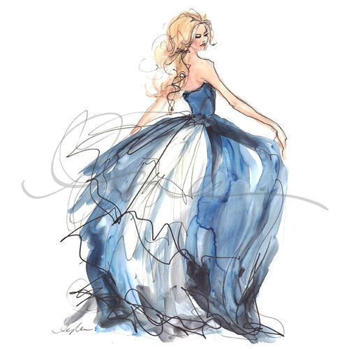 Girls In Dresses Drawings the Blue Dress Discovered On Imgfave Com Fashion Sketches