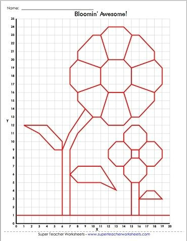 Graph Drawing Easy A Great Mystery Picture Graph for Spring Graph Paper