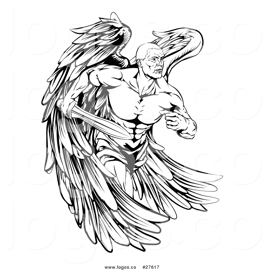 Guardian Angel Drawing Easy Male Guardian Angel Clipart