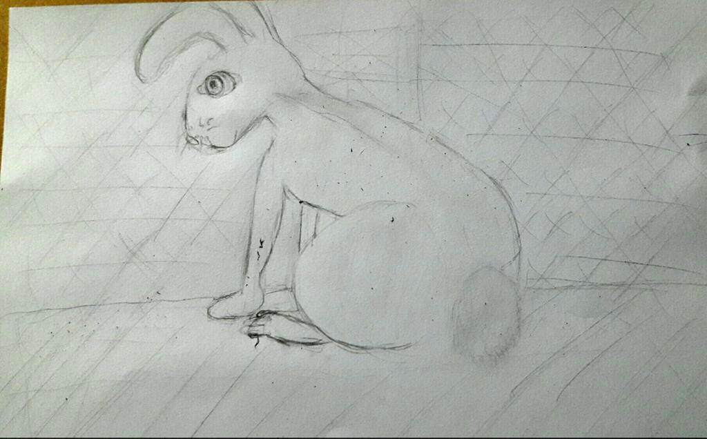 Half Animal Half Human Drawing Bunny Semi Realistic by thethingxet On Deviantart
