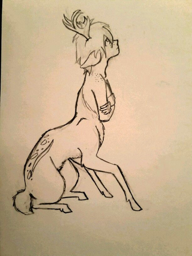 Half Animal Half Human Drawing Cervitaur My Character His Name is orion Half Human Half