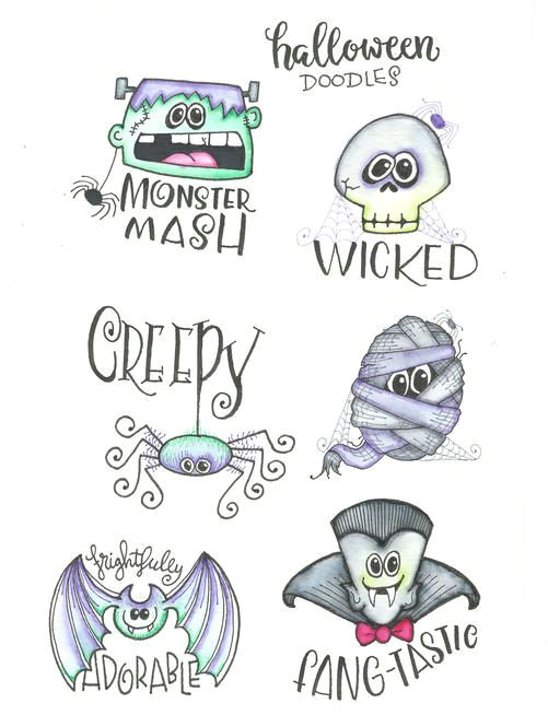 Halloween Easy Draw Pictures More Halloween Doodles Mariebrowning Halloween Drawing