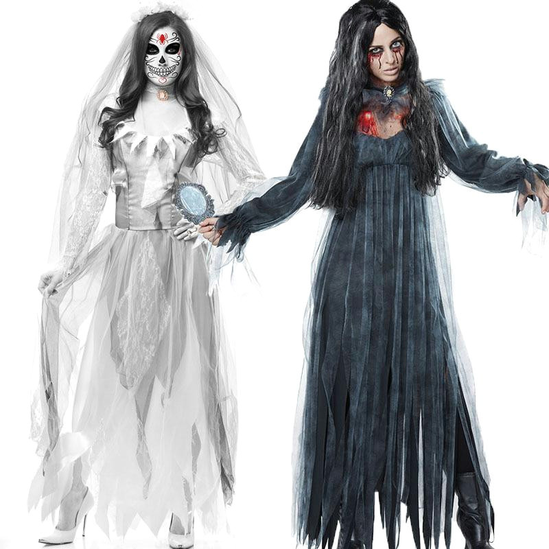 Halloween Girl Drawing Groa Handel Groa Handel Halloween Buhnenabnutzung Customes Neue Heia E Verkauf Horror Geisterbraut Kostum Spiel Kostum Bar Kleidung Vampire Damon Kostume